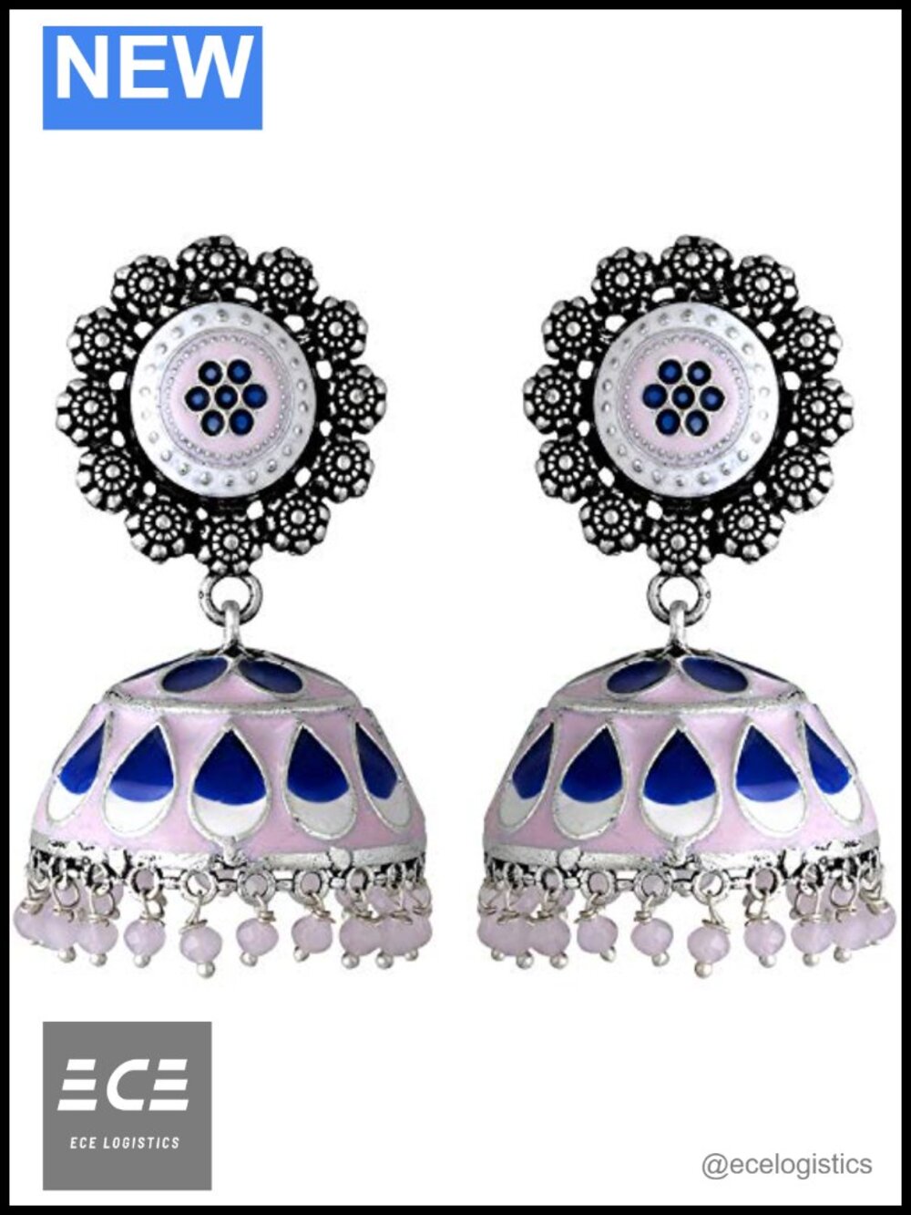 Oxidized Jhumki Earrings Set Indian Ethnic Wedding Fashion Jewelry